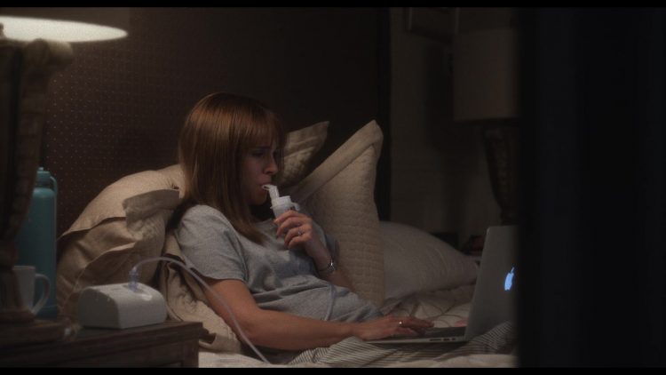 Example: Apple MacBook Laptop used by Natalie Portman Elizabeth in May December (2023) in her bedroom