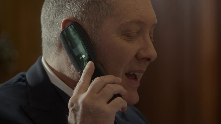 LG Mobile Phone Used by James Spader as Raymond ‘Red’ Reddington in The Blacklist Season 7 Episode 6 