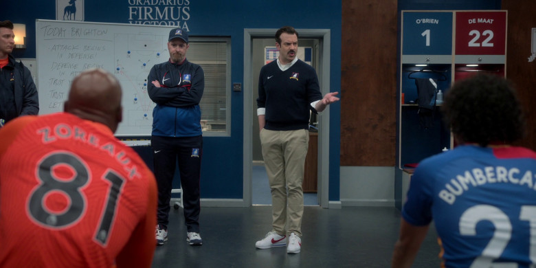 Nike Cortez Shoes and Sweater Worn by Jason Sudeikis in Ted Lasso S03E09 “La Locker Room Aux Folles” (2023)