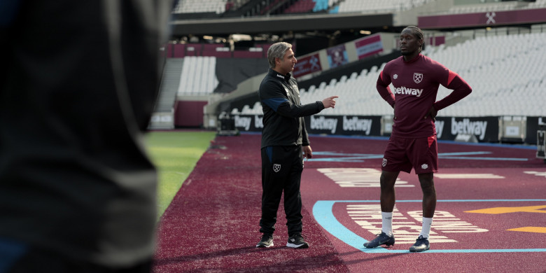 Umbro Pro Training Tracksuit and Sneakers Worn by Nick Mohammed as Nathan Shelley in Ted Lasso S03E01 “Smells Like Mean Spirit” (2023)